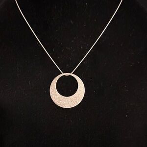 Sterling Silver Circle Designer Stamped Tisha Made in Vancouver 18”